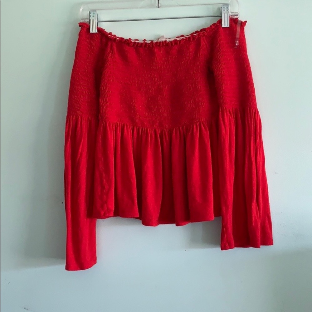 Cute red off the shoulder top